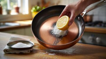 The lemon-and-salt trick that brings tarnished copper pans back to life